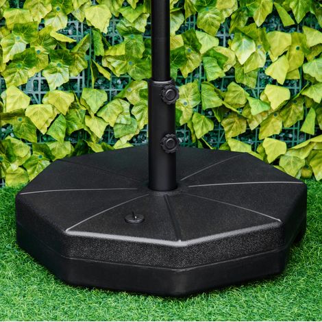 Base para sombrilla rellenable con peso estable negro OKMYHOME (1/4)