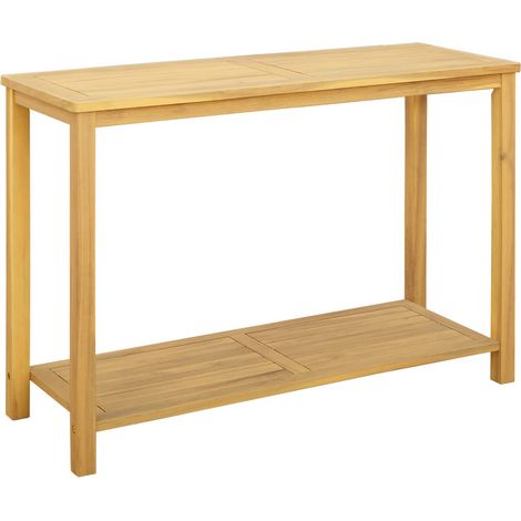Mesa consola de jardín Acacia clara 110 x 40 x 75 cm vidaXL