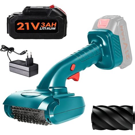 sans Fil Brosse éLectrique pour Barbecue Batterie 21 V 3000 Mah avec 2 Brosses (Brosse pour Barbecue Et Brosse De DéGivrage) pour Grilles De Barbecue Grattoir à Glace pour Voiture Et DéNeigeuse (1/5)