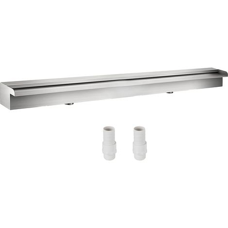 VEVOR Fontana per Piscina a Cascata 59,1 x 4,5 x 3,1 Pollici, Fontana per Piscina Rettangolare, Costruita in Acciaio Inossidabile Laghetto per Cascata, Fontana a Cascata da Giardino (1/4)