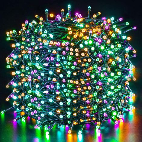 10M 100 LEDs Guirlande Lumineuse Blanc Chaude Intérieur Extérieur, 8 Modes d'éclairage, Décoration Lumineuse de Fête Noël Soirée Mariage, Décor Maison Jardin Terrasse Pergola (1/5)