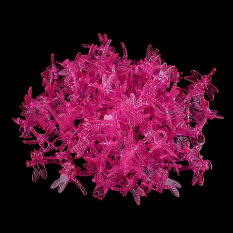 100 clips de tige pour orchidées, mini-tiges en plastique rouge, pour une croissance verticale. (1/5)