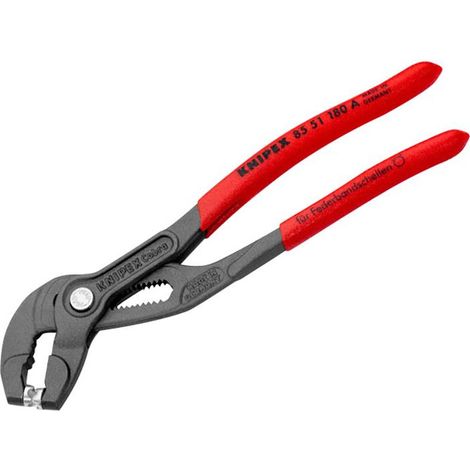 KNIPEX 85 51 180 A SB Spring Hose Clamp Pliers with non-slip plastic coating grey atramentized 180 mm