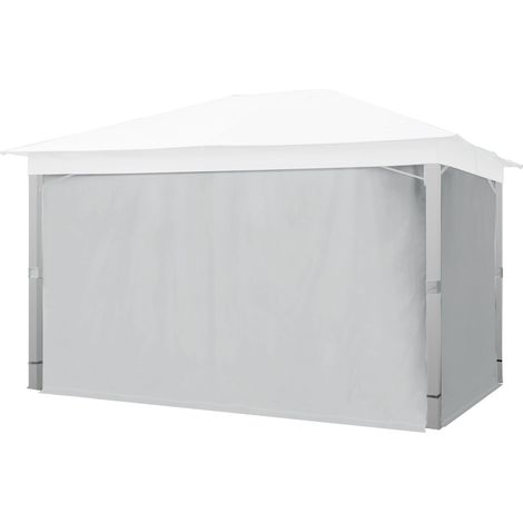 Rideaux (set de 4 toiles) pour tonnelle de jardin TOOLPORT Sunset Premium, 3x4 m, gris perle (1/5)