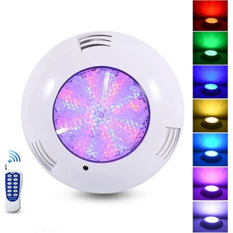 Projecteur LED submersible pour piscine – 35W RGB dimmable – Étanche IP68 – Télécommande incluse – Angle de faisceau 140° – 12V AC