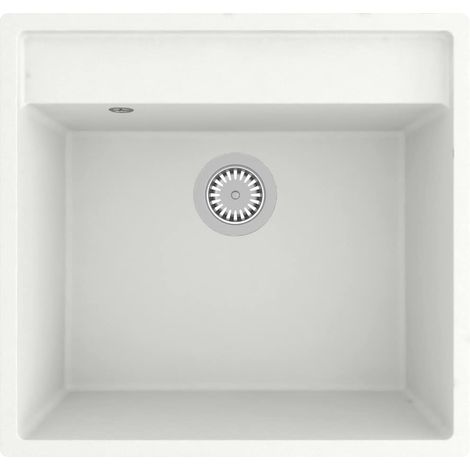 Maison Exclusive - Lavello da Cucina con Foro Troppopieno Bianco in Granito (1/5)