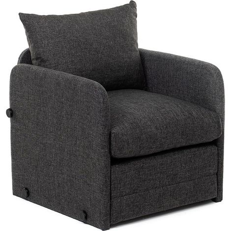 Fauteuil convertible en lin gris foncé - Luz
