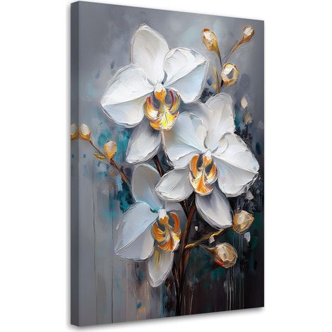 Tableau déco Fleurs d'orchidées blanches Glamour 70x100 (1/5)