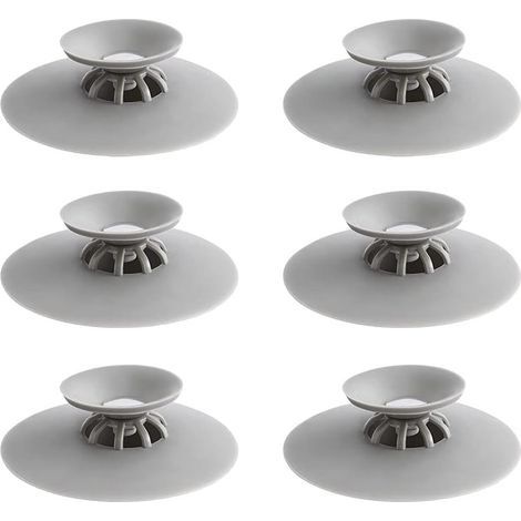 Bouchon de Vidange 6 Pièces en Silicone, Universel pour Baignoire et Évier, Attrape Cheveux (1/3)