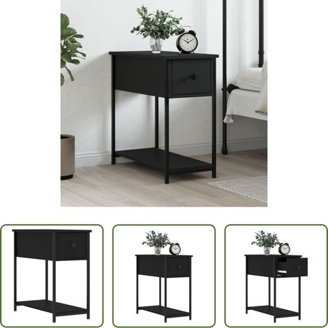 vidaXL Meuble de chambre - Table de chevet noir 30x60x60 cm Bois d’ingénierie (1/5)