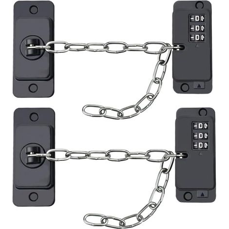 Serrure de porte de réfrigérateur, sécurité enfant, robuste, à combinaison codée, sans clé, pour congélateur, lot de 2, noire, réglable