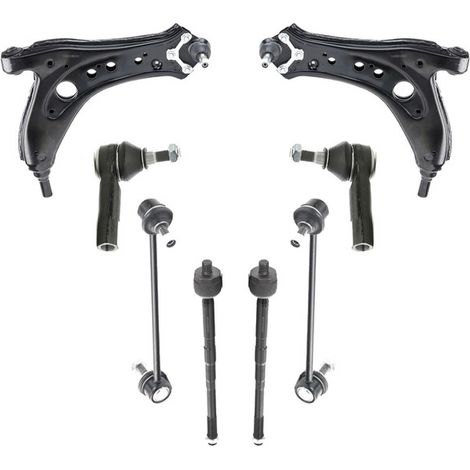 KIT BRACCIO OSCILLANTE 8 PEZZI COMPATIBILE CON SKODA FABIA II (542) 1.4 TDI / Kit Sospensione Completo OE/OEM / Bracci Oscillanti + Testine Sterzo / Sostituzione Diretta OEM