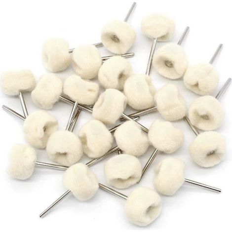 Roue de Polissage en Coton Beige pour Dremel Outils Rotatifs pour éliminer la Rouille et la Saleté Sur la Surface, 25 Pièces
