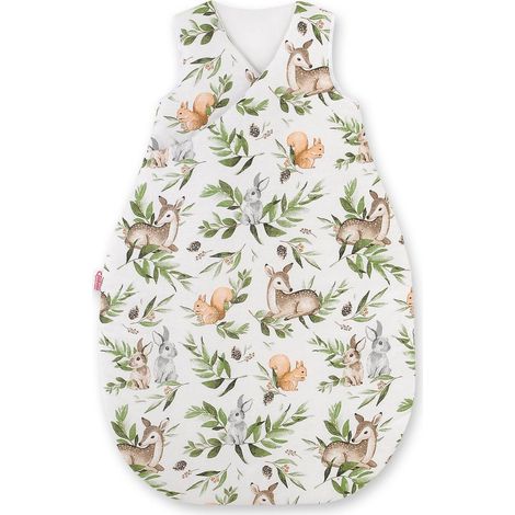 Saco de dormir de algodón para niños de 3 a 12 meses, talla M, TOG 2.5, aislante para todo el año - color verde bosque (1/3)