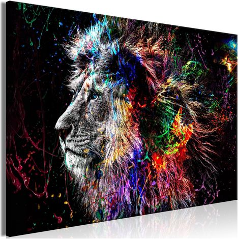 Tableau Crazy Lion Large - 90 x 60 cm (1/4)
