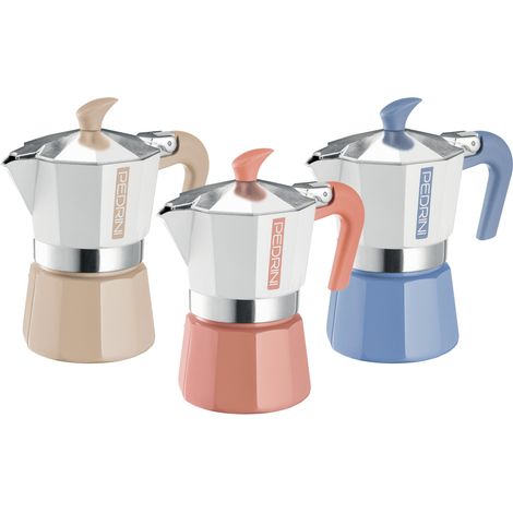 Pedrini Mymoka machine à café colorée 3 tasses aluminium (1/2)