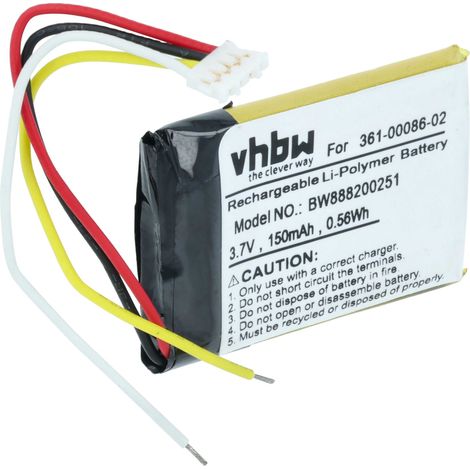 vhbw 1x batteria compatibile con Garmin Edge 130, 3LA037240 GPS computer da bicicletta tachimetro bici (150mAh, 3,7V, Li-Poly)