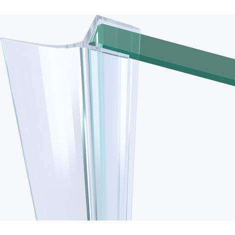Mai & Mai Guarnizione Box Doccia per vetri di spessore da 6mm，Profilo Verticale di Ricambio per Porta e Parete Doccia dritta，Guarnizione Laterale a H 195cm 309B4 (1/5)