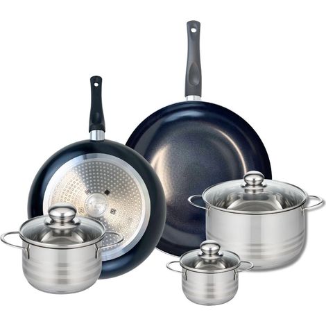 Ensemble de 2 Poêles de cuisson 28 et 32 cm et 3 faitouts 12, 16 et 20 cm Elo Prima Brillant (1/5)