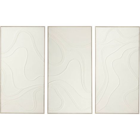 Triptyque mural blanc en toile texturée - blanc (1/5)