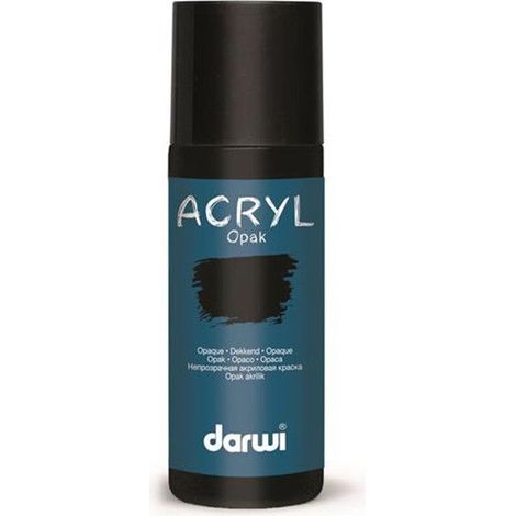 Peinture acrylique - Noir - Tous supports - Opaque - Indélébile - Darwi - 80ml