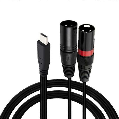 Câble audio stéréo USB-C vers 2XLR mâle pour sortie double canal (1/4)