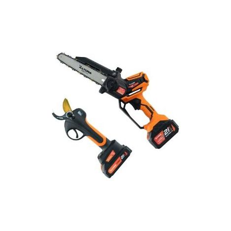ALTUNA kit tijera+motosierra+pertiga 2 bat.21v.2ah afkit3 , El kit de poda ALTUNA AFKIT3 es una solución completa para quienes buscan potencia, precisión y comodidad en trabajos de