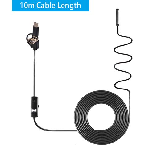 Cámara de inspección endoscópica industrial 3 en 1, 6 LED integrados, resistente al agua IP67, USB tipo C, compatible con smartphones y PC Android. (1/5)