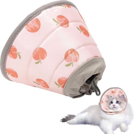 Elizabeth Anti-Licking Adjustable Anti-Scratch Cat Collar, Soft Collar for Cats After Surgery, Elizabeth Recovery Cone Collar for Puppies Small Dogs (Pink, S) (1/5)