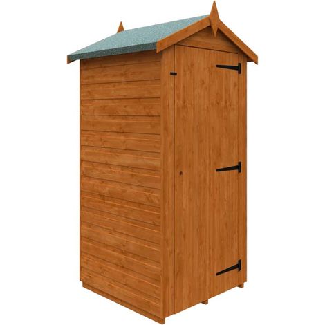 3 x 3 Feet Tool Tower 12mm Shed - Solid Wood/Softwood/Pine - L85 x W85 x H196.9 cm - Burnt Orange