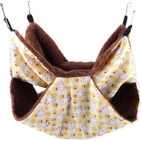 Hamac chaud lit suspendu sac de couchage maison pour écureuil petits animaux domestiques (L) (1/4)