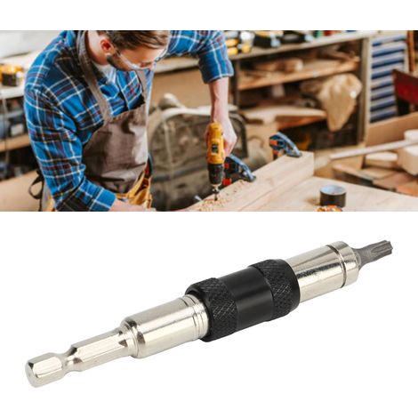 Adaptateur autobloquant à dégagement rapide à tige hexagonale multi-angles de 6,35 mm pour tournevis de perceuse électrique, argent-noir. (1/5)