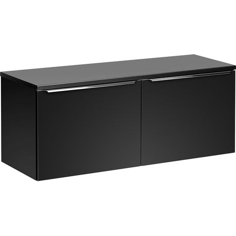 Waschtischunterschrank 120cm Éros mit 2 Schubladen, Schwarz