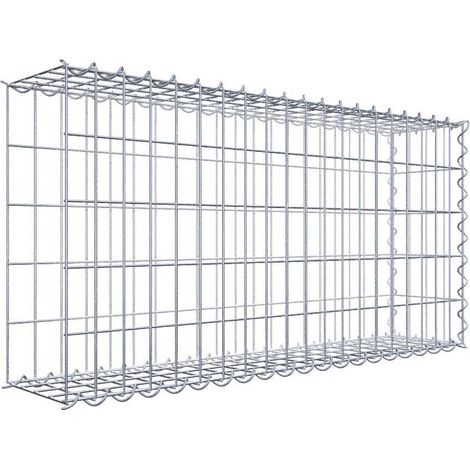 Gabiondeco - Gabion - Element de prolongation en longueur 100 cm x 50 cm x 20 cm (L x H x P). maille 5 x 10 cm. Spirale. Avert.: il manque une grille - Made in Germany (1/5)