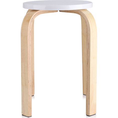 Tabouret empilable en bois courbé antidérapant – Design ergonomique – Tapis antidérapant pour protection des sols – Dimensions 40x45,5cm (1/5)