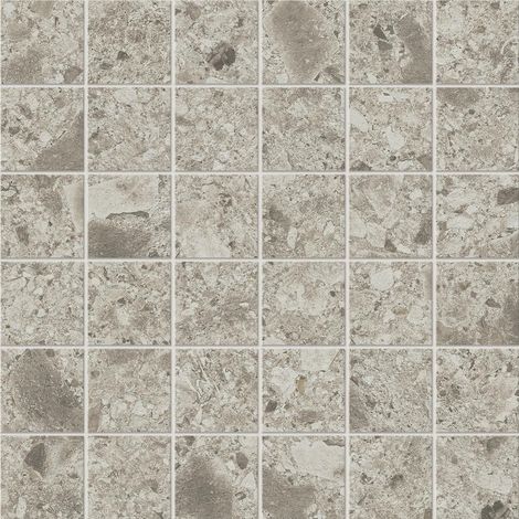 Mosaïque effet Pierre Ceppo di Gré Gris Clair 4,8x4,8 cm Quadra 30x30x0,9 cm Mat Massira - Sol et mur intérieur (vendu par carton de 0,9 m²) - RO'MA CARRELAGE