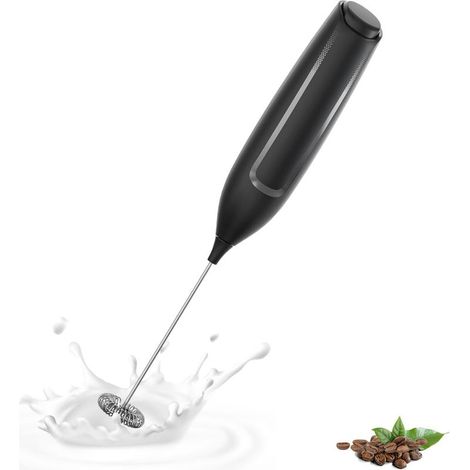 Mousseur à lait électrique, mini fouet acier inoxydable, moteur ultra-puissant, café, café au lait, cappuccino, chocolat chaud. (1/5)
