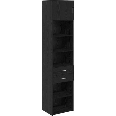 Maison Exclusive - Credenza Rovere Nero 50 x 42,5 x 225 cm Legno multistrato