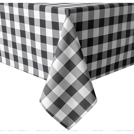 Rechteckige karierte Tischdecke 50 x 80 Zoll - Fleckenabweisend, wasserdicht und waschbar