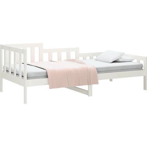 Sofá cama sin colchón madera maciza de pino blanco 80x200 cm vidaXL