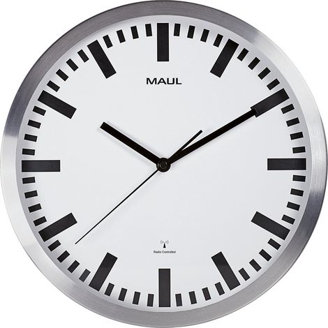MAUL, Horloge murale MAULpilot, aluminium brossé, Ø 305 mm, (1/2)