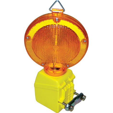 Balise clignotante de chantier TALIAPLAST Flash LED solaire ou batterie Ø180/160 mm jaune (1/2)