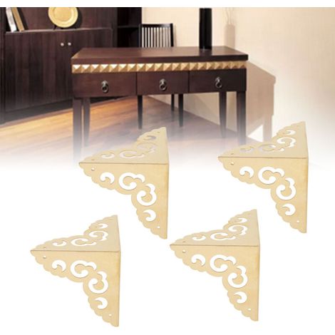 Ensemble de protection d'angle pour meubles, bord de bureau en bois, boîte-cadeau à bijoux, ensemble de protection d'angle d'armoire en laiton (1/5)