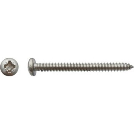 Vis à tôle tête cylindrique bombée large Pozidriv® Inox A2 - 4,8 x 12,7 mm - BIVI (1/2)