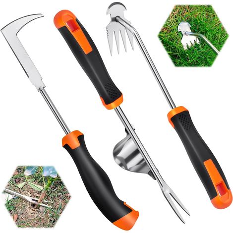 Manuell, Gummiwerkzeuge, Handarbeitswerkzeuge, Jätwerkzeuge, Unkrautjätwerkzeuge, 4-Zinken-Jätwerkzeuge, Gartenjätwerkzeuge (3 Stück) (1/5)