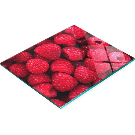 Planche décorative multifonctionnelle de cuisine en verre trempé framboise 60 x 52 cm (1/5)