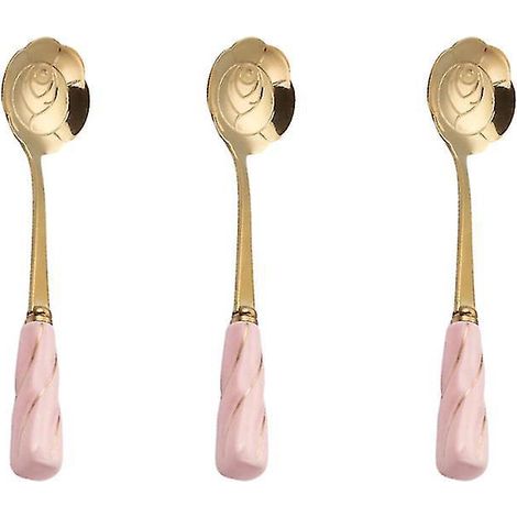 Lot de 3 cuillères décoratives en forme de rose