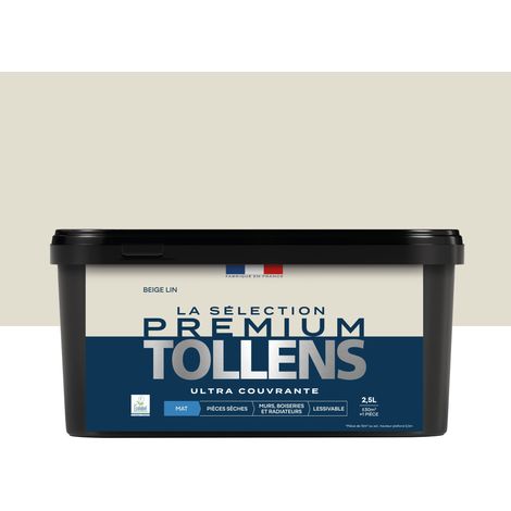 Tollens - Peinture intérieure couleurs - La Sélection Premium Mat - Ultra Couvrante - Beige Lin 2,5 L - 30m²