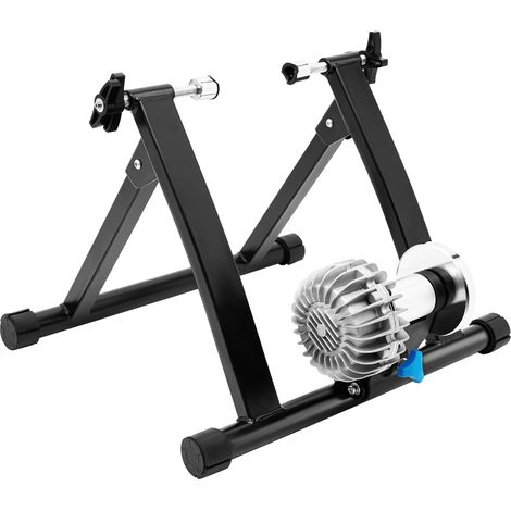 Entraîneur à roulettes, frein magnétique, avec 5 niveaux de résistance, Béquille d'entraînement pour vélos de 26 à 29" et vélos 700C, VTT, vélos de route, noir