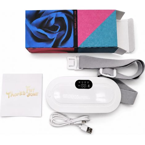 Ceinture Chauffante Abdominale Électrique avec Massage Blanche, Emballage Neutre Anglais